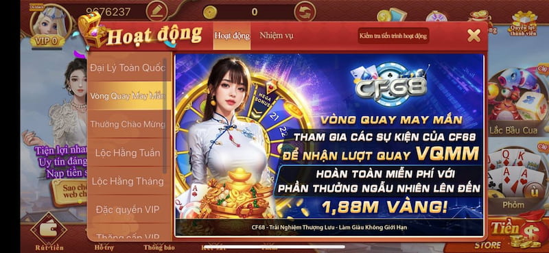 Chi tiết về sự kiện xoay vòng quay may mắn