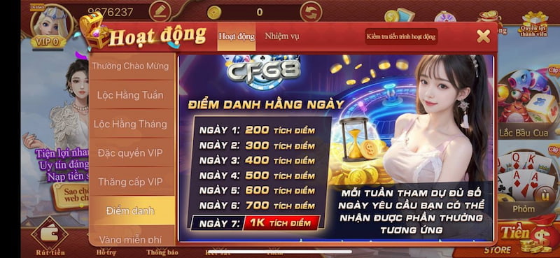 Những phần thưởng cực hot tại sự kiện điểm danh hàng ngày